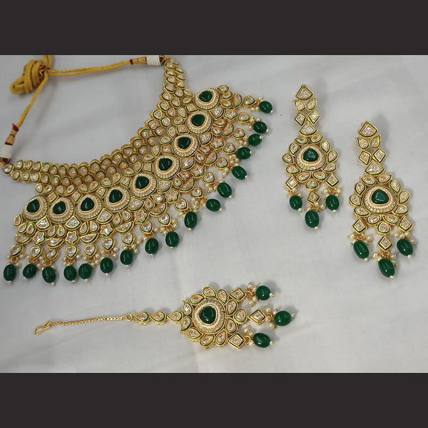 Padmawati Bangles Gold Plated Polki Kundan Stone And Pearls Necklace Set