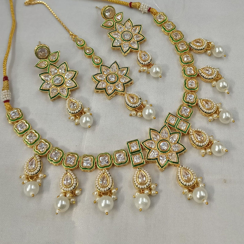 Padmawati Bangles Gold Plated Kundan Stone And Pearls Choker Necklace Set