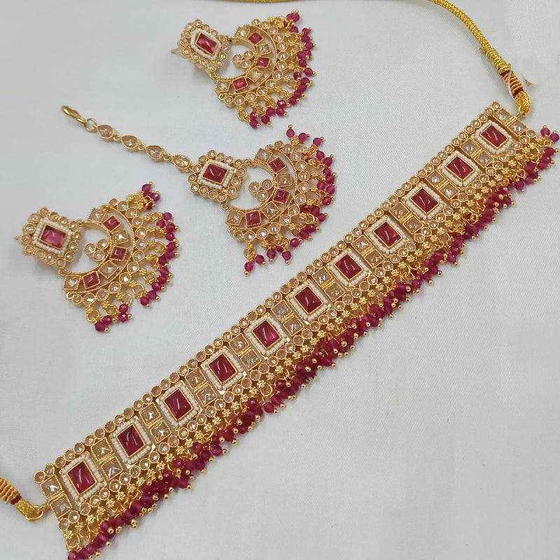 Padmawati Bangles Copper Gold Reverse AD Necklace Set