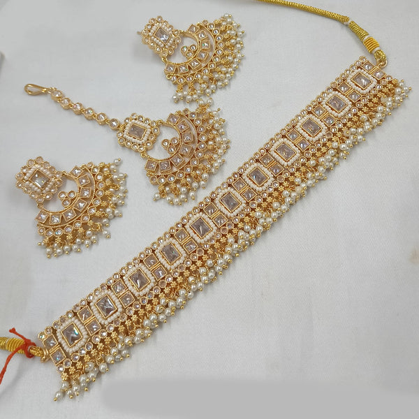 Padmawati Bangles Copper Gold Reverse AD Necklace Set