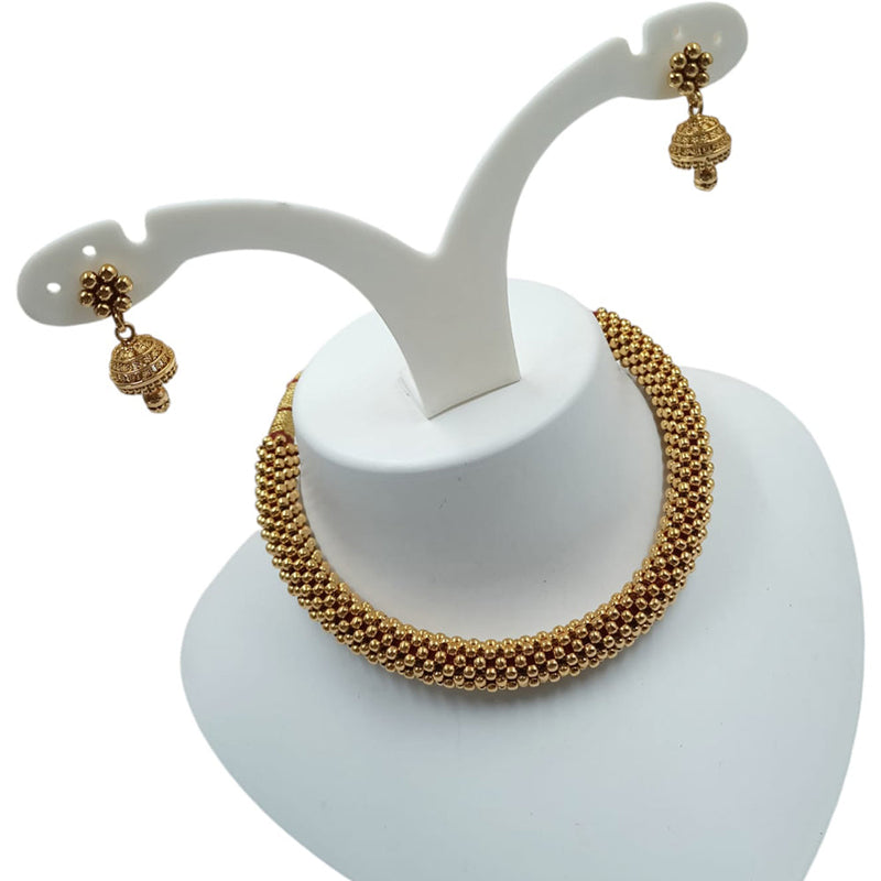 Padmawati Bangles Gold Plated Pearls Choker Necklace Set