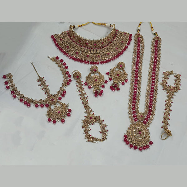 Padmawati Bangles Gold Plated Crystal Stone And Beads Bridal Set