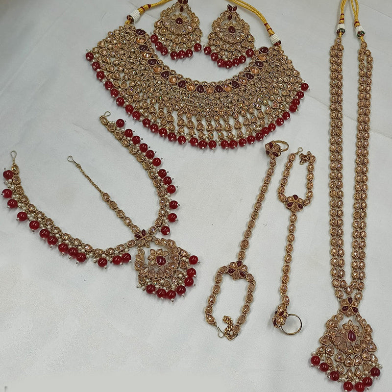 Padmawati Bangles Gold Plated Crystal Stone And Beads Bridal Set