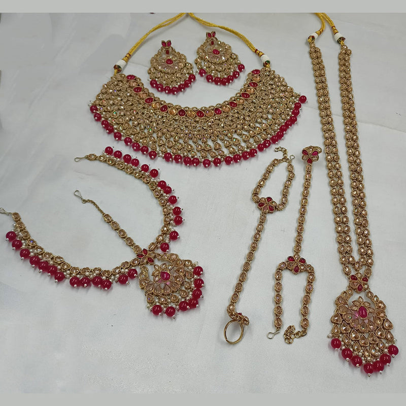 Padmawati Bangles Gold Plated Crystal Stone And Beads Bridal Set