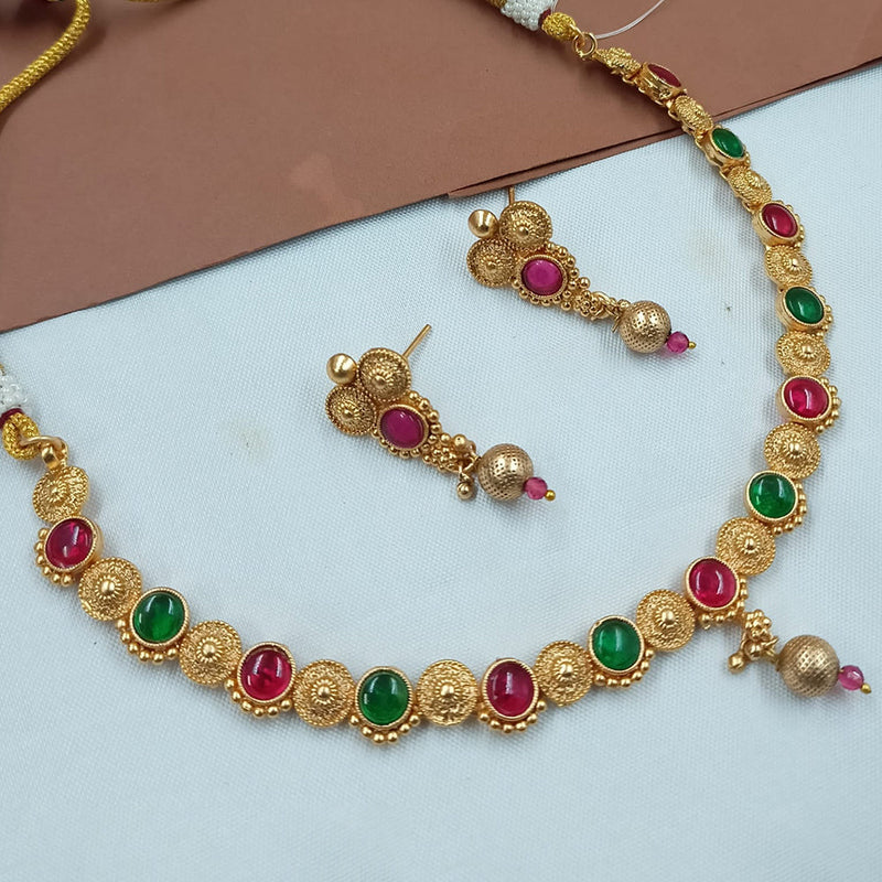 Padmawati Bangles Gold Plated Pota Stone Necklace Set