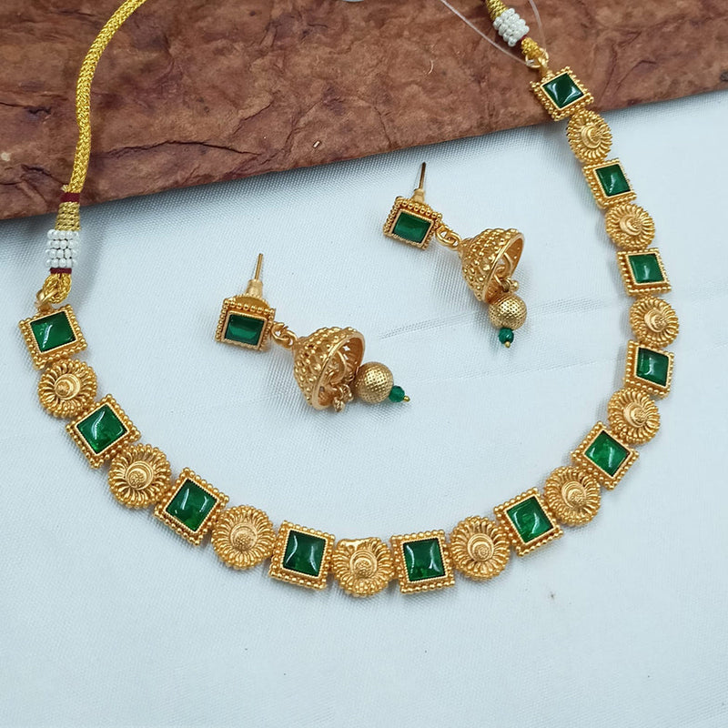 Padmawati Bangles Gold Plated Pota Stone Necklace Set