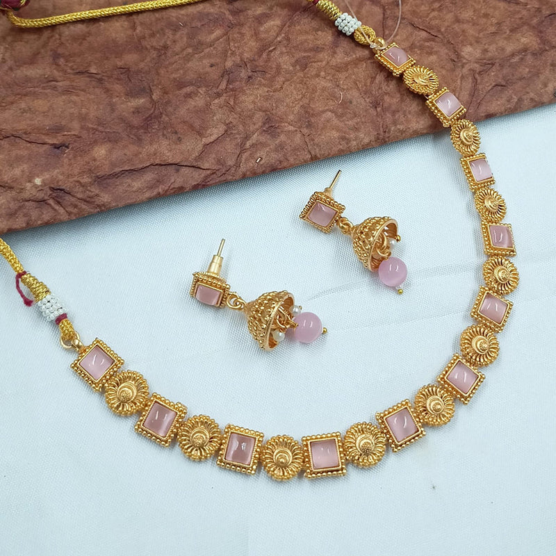 Padmawati Bangles Gold Plated Pota Stone Necklace Set