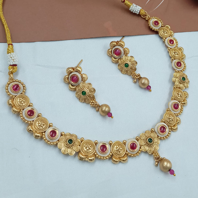 Padmawati Bangles Gold Plated Pota Stone And Meenakari Necklace Set