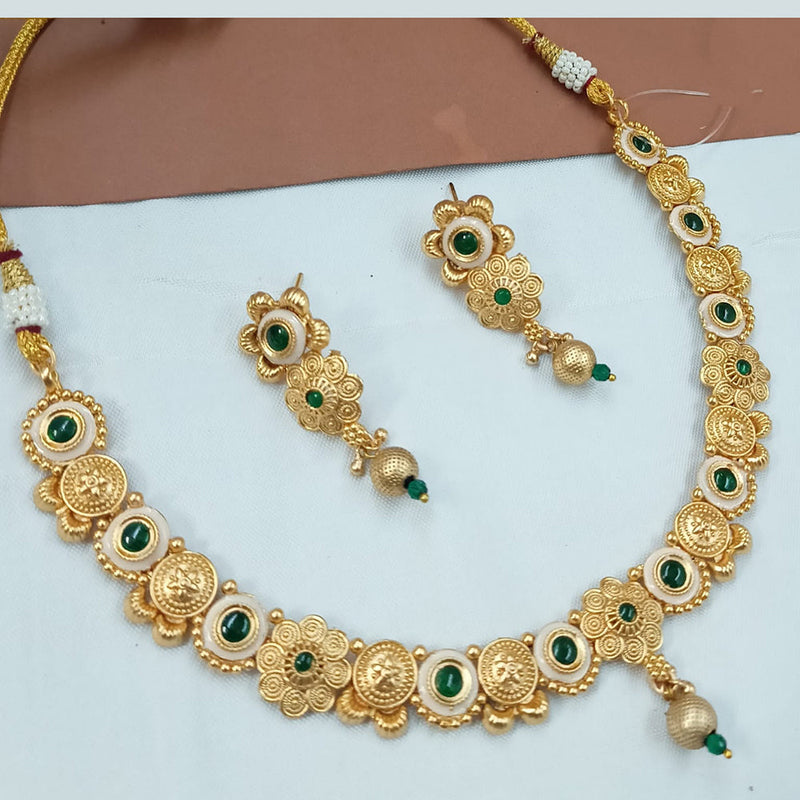 Padmawati Bangles Gold Plated Pota Stone And Meenakari Necklace Set