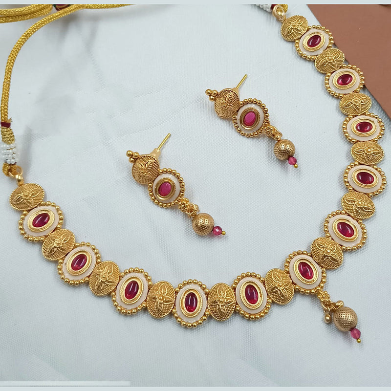 Padmawati Bangles Gold Plated Pota Stone And Meenakari Necklace Set