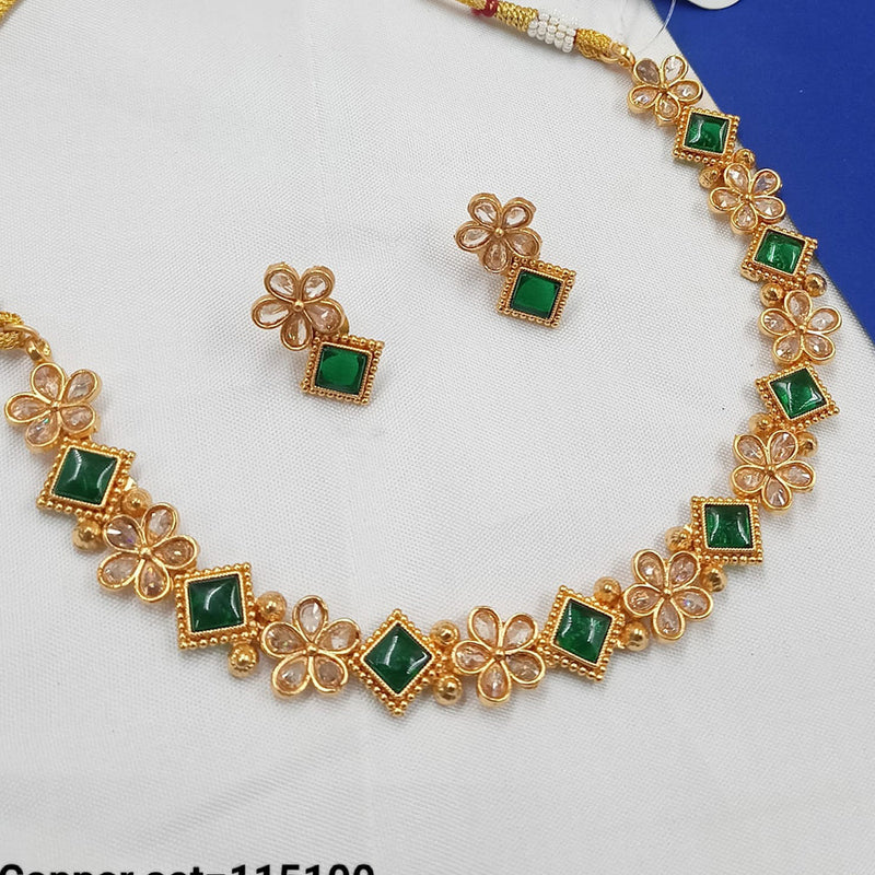 Padmawati Bangles Gold Plated Pota Stone Necklace Set