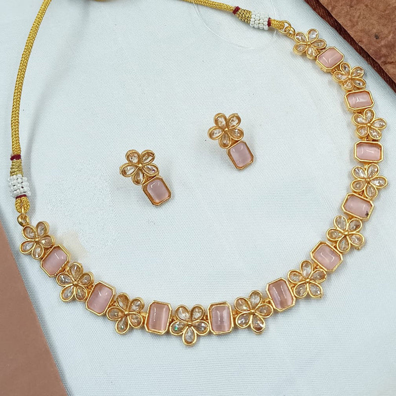 Padmawati Bangles Gold Plated Pota Stone Necklace Set