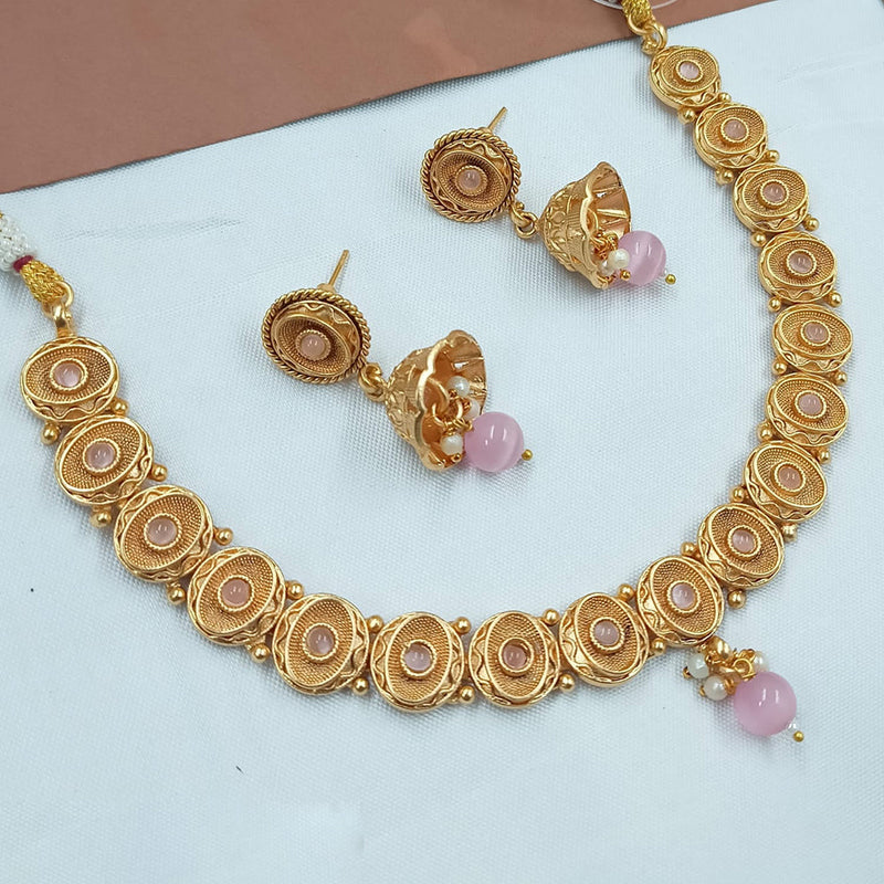 Padmawati Bangles Gold Plated Pota Stone Necklace Set