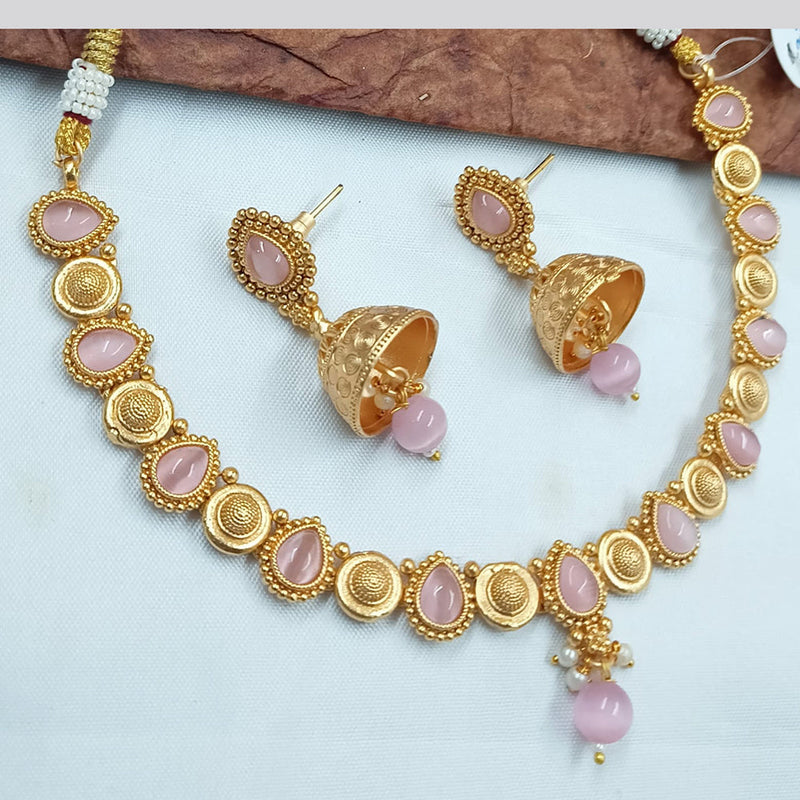 Padmawati Bangles Gold Plated Pota Stone Necklace Set