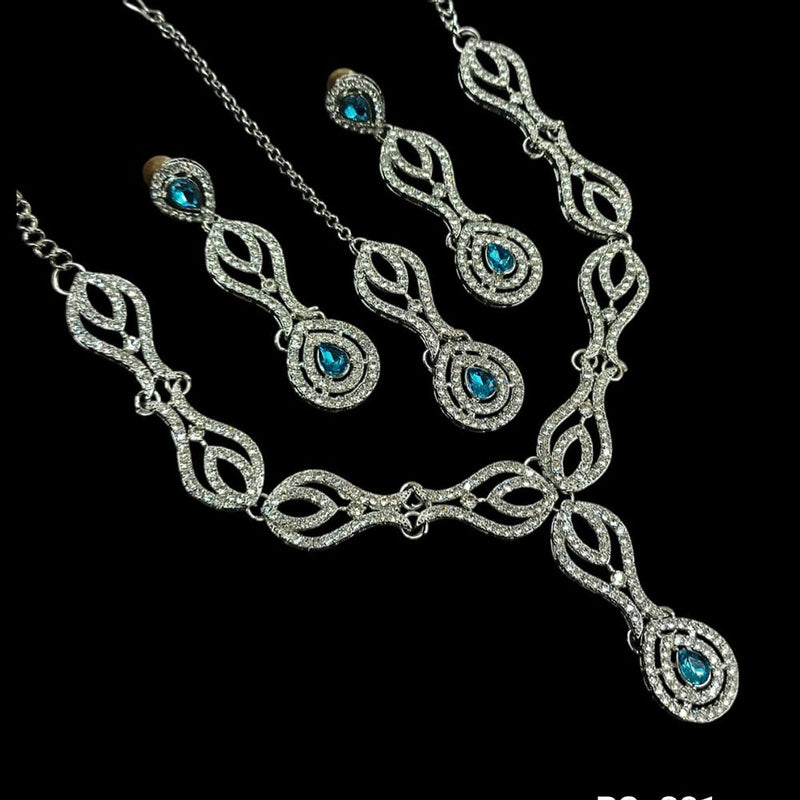 Padmawati Bangles Silver Plated Austrian Stone Necklace Set