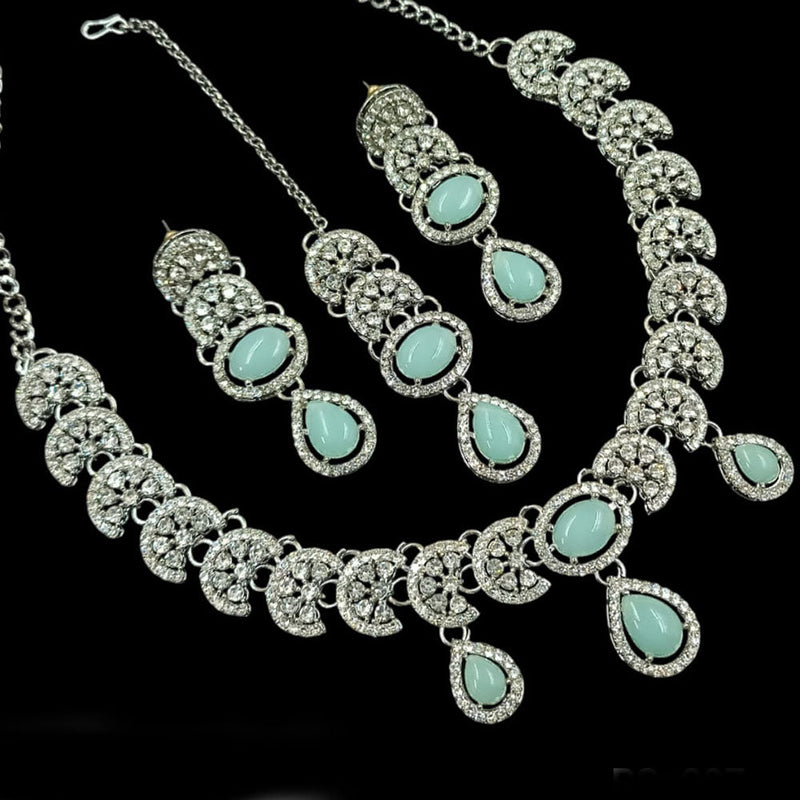 Padmawati Bangles Silver Plated Austrian Stone Necklace Set