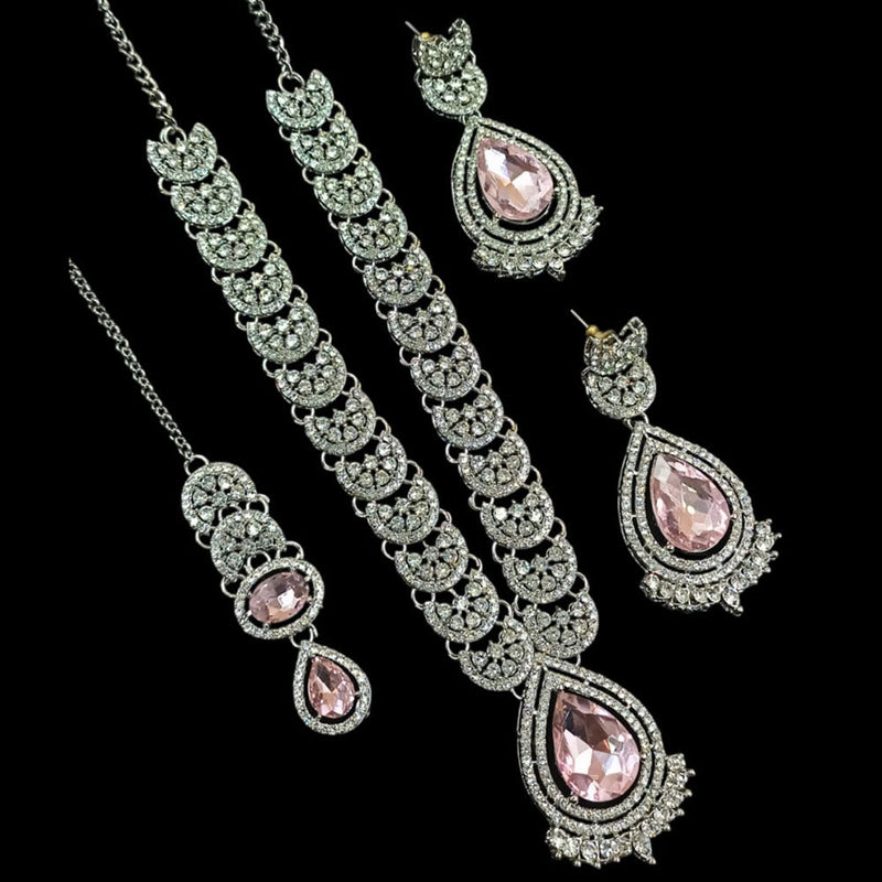 Padmawati Bangles Silver Plated Austrian Stone Necklace Set