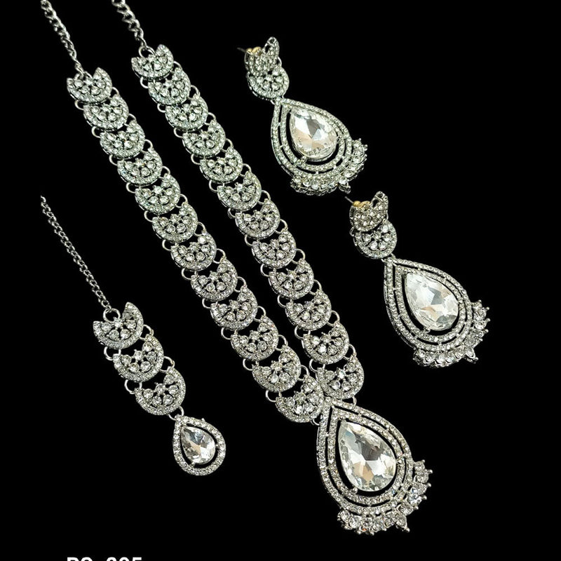 Padmawati Bangles Silver Plated Austrian Stone Necklace Set