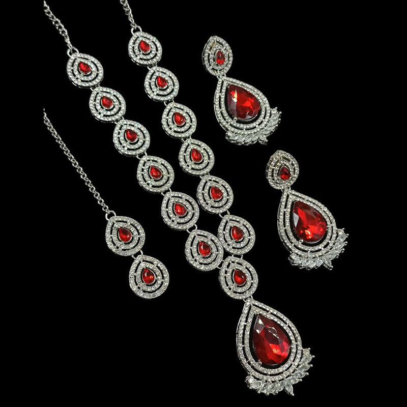 Padmawati Bangles Silver Plated Austrian Stone Necklace Set