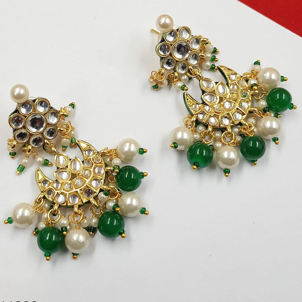 Padmawati Bangles Gold Plated Kundan Stone And Pearls Dangler Earrings