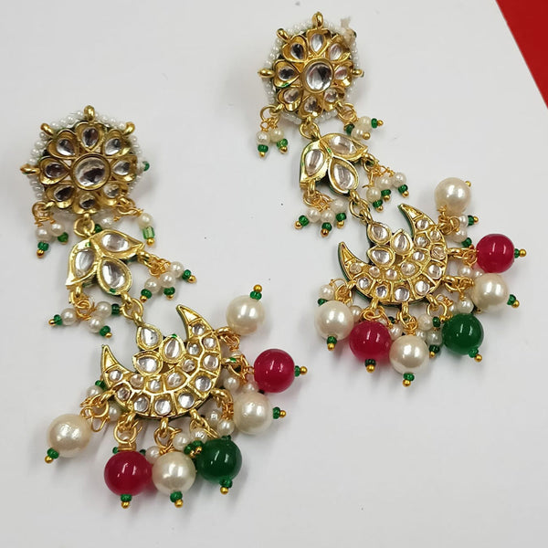 Padmawati Bangles Gold Plated Kundan Stone And Pearls Dangler Earrings