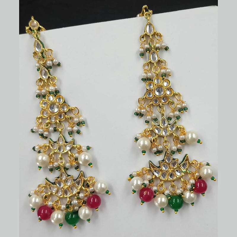 Padmawati Bangles Gold Plated Kundan Stone And Pearls Dangler Earrings