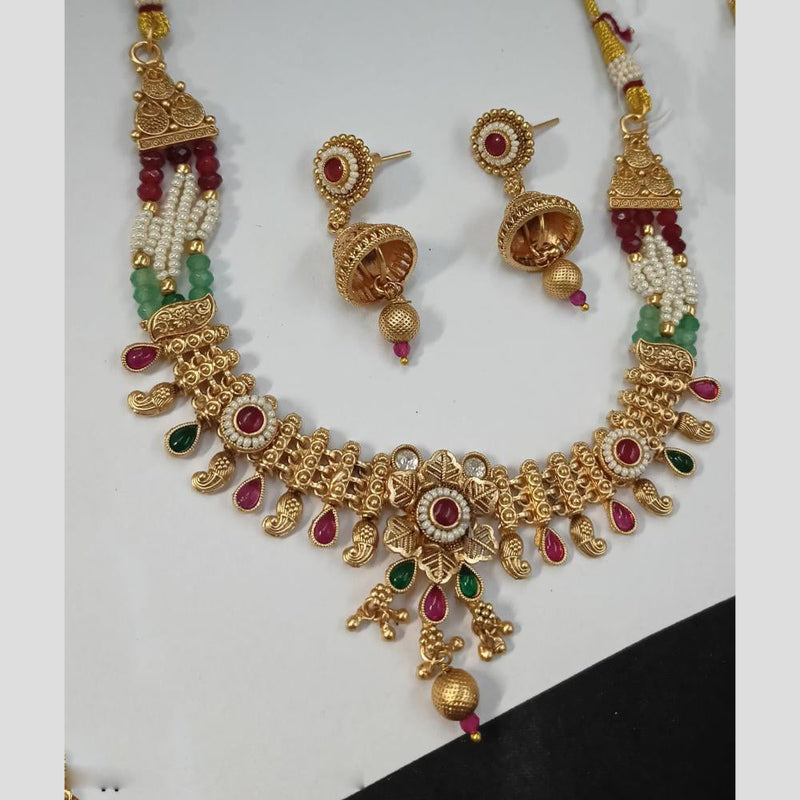 Padmawati Bangles Gold Plated Pota Stone And Pearls Choker Necklace Set