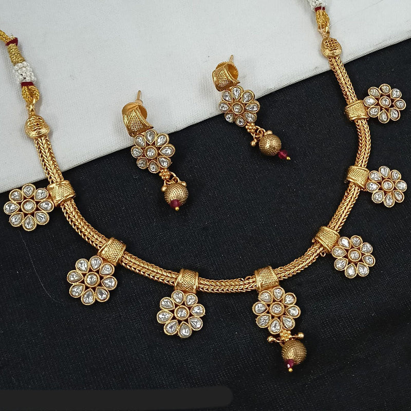 Padmawati Bangles Gold Plated Pota Stone Necklace Set