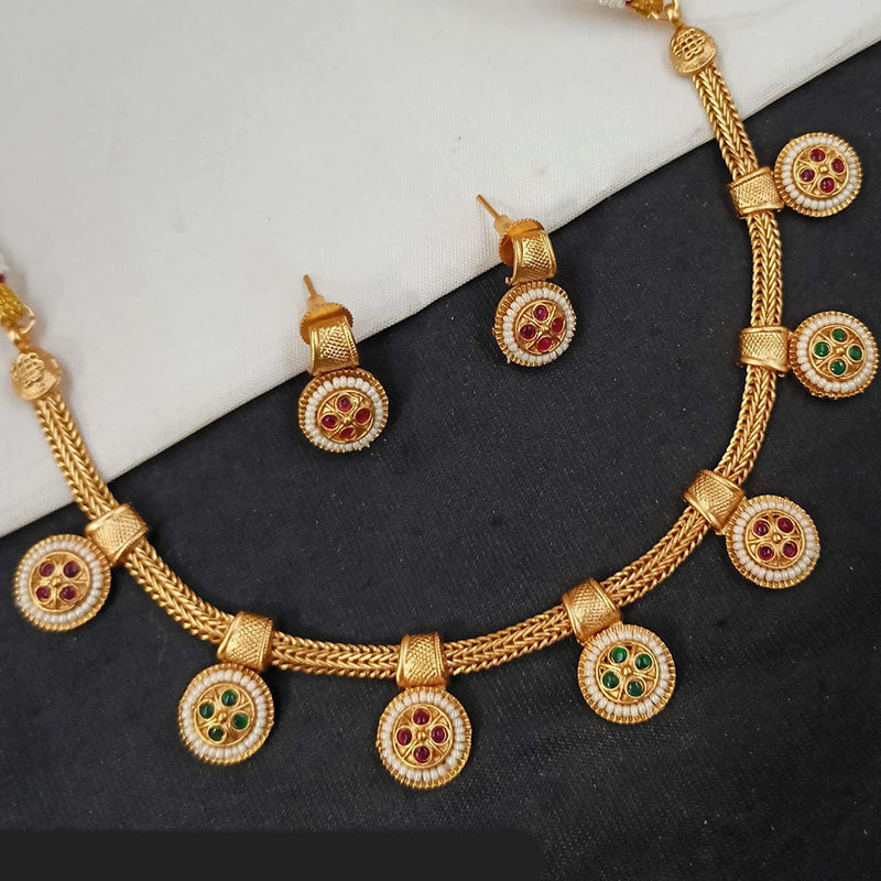 Padmawati Bangles Gold Plated Pota Stone And Pearls Necklace Set