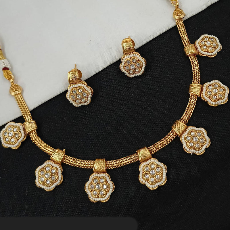 Padmawati Bangles Gold Plated Pota Stone And Pearls Necklace Set