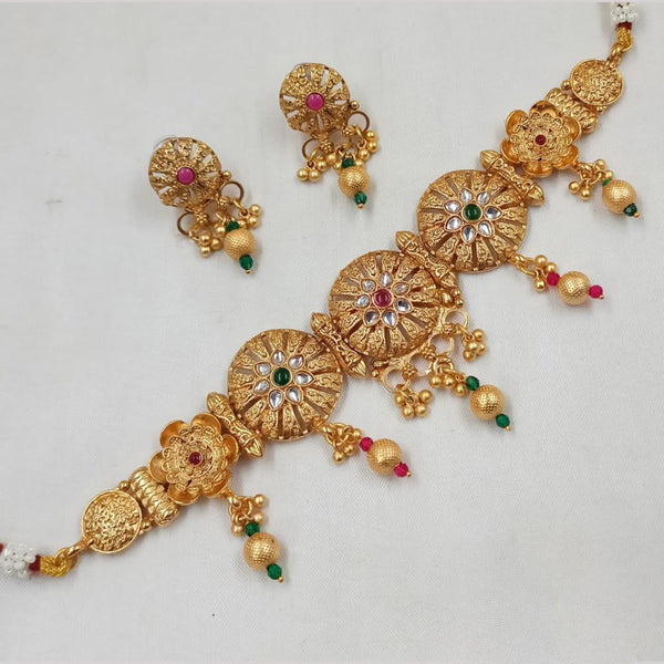 Padmawati Bangles Gold Plated Kundan Stone And Pearls Choker Necklace Set