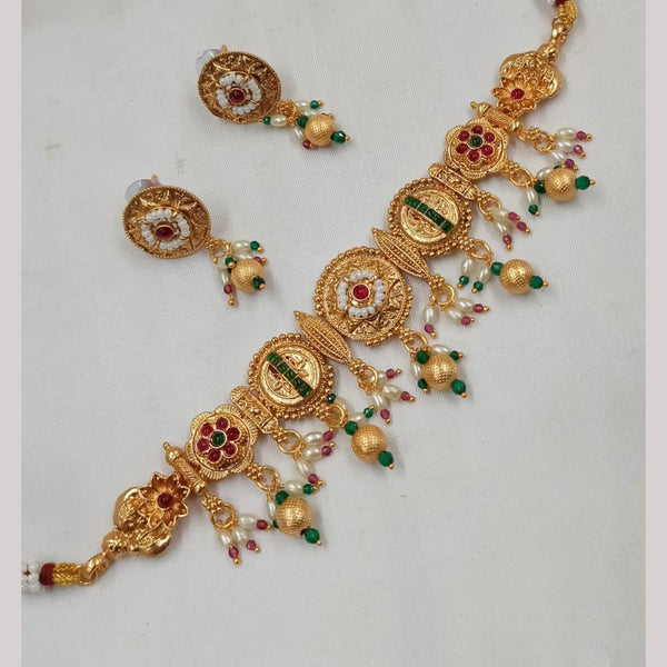 Padmawati Bangles Gold Plated Kundan Stone And Pearls Choker Necklace Set