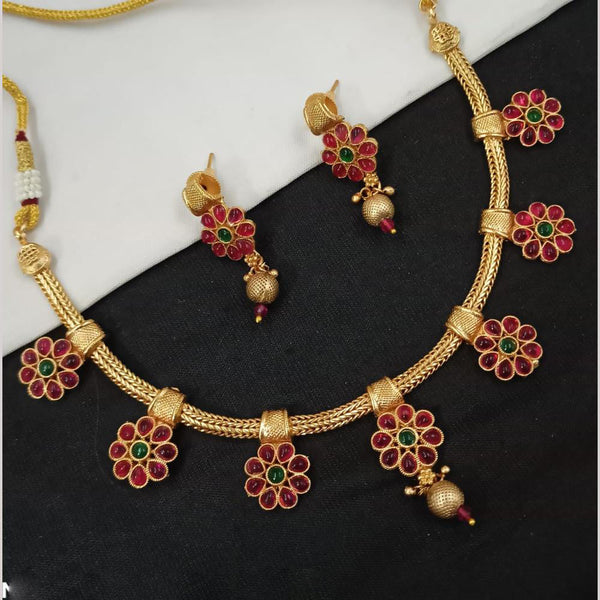 Padmawati Bangles Gold Plated Pota Stone Necklace Set