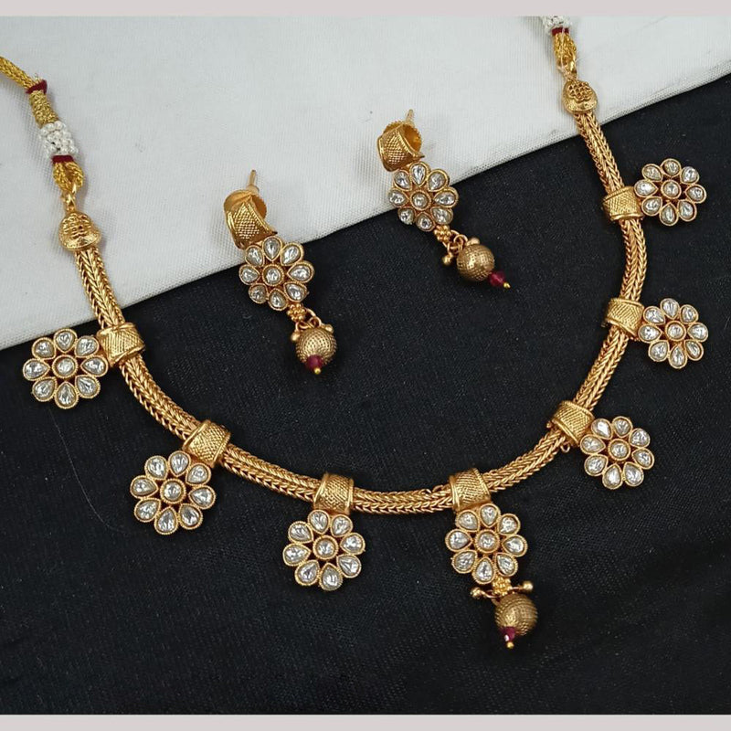 Padmawati Bangles Gold Plated Pota Stone Necklace Set