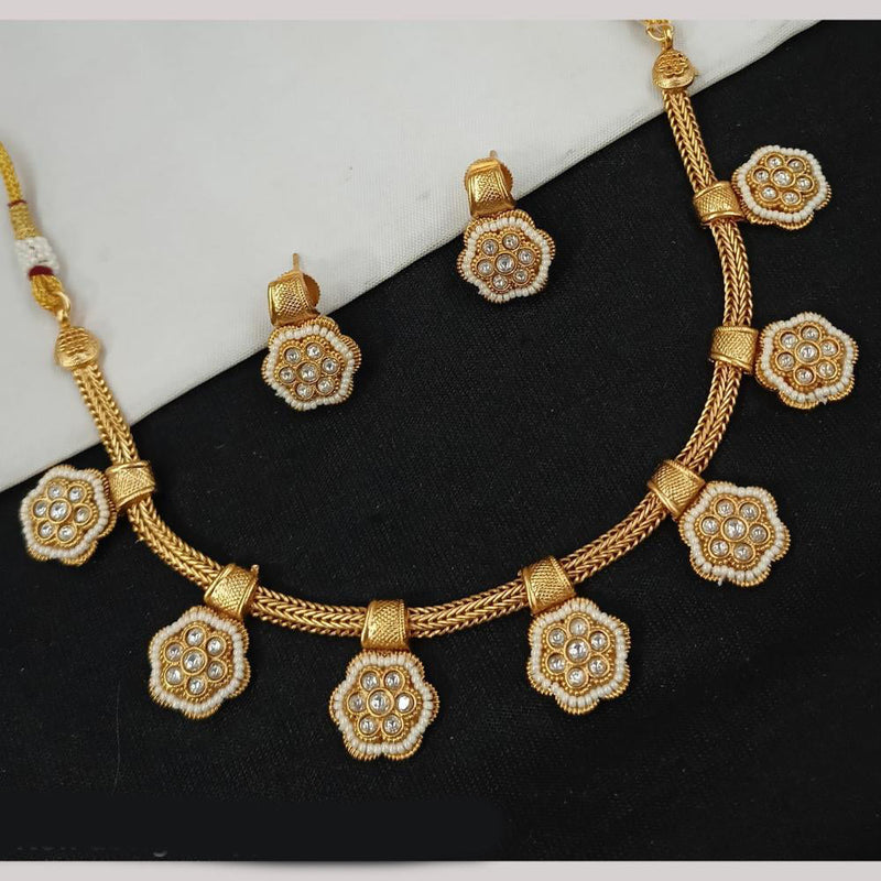 Padmawati Bangles Gold Plated Pota Stone And Pearls Choker Necklace Set