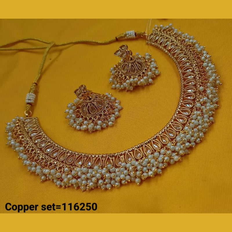 Padmawati Bangles Gold Plated Crystal Stone And Pearls Necklace Set