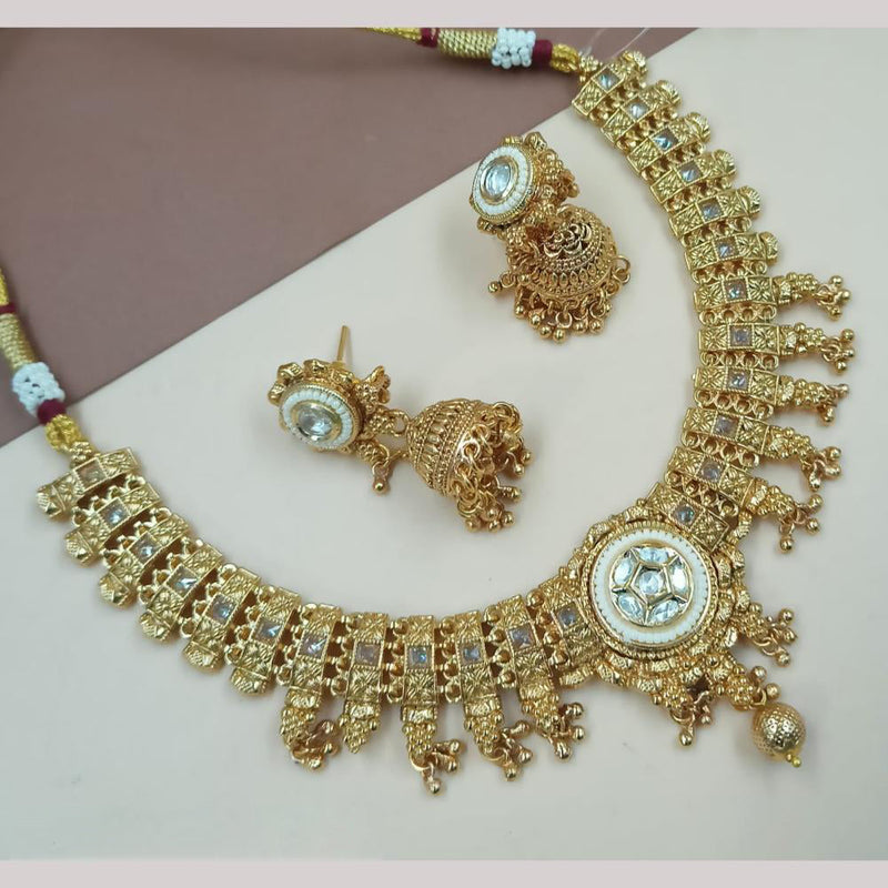 Padmawati Bangles Gold Plated Crystal Stone And Pearls Necklace Set