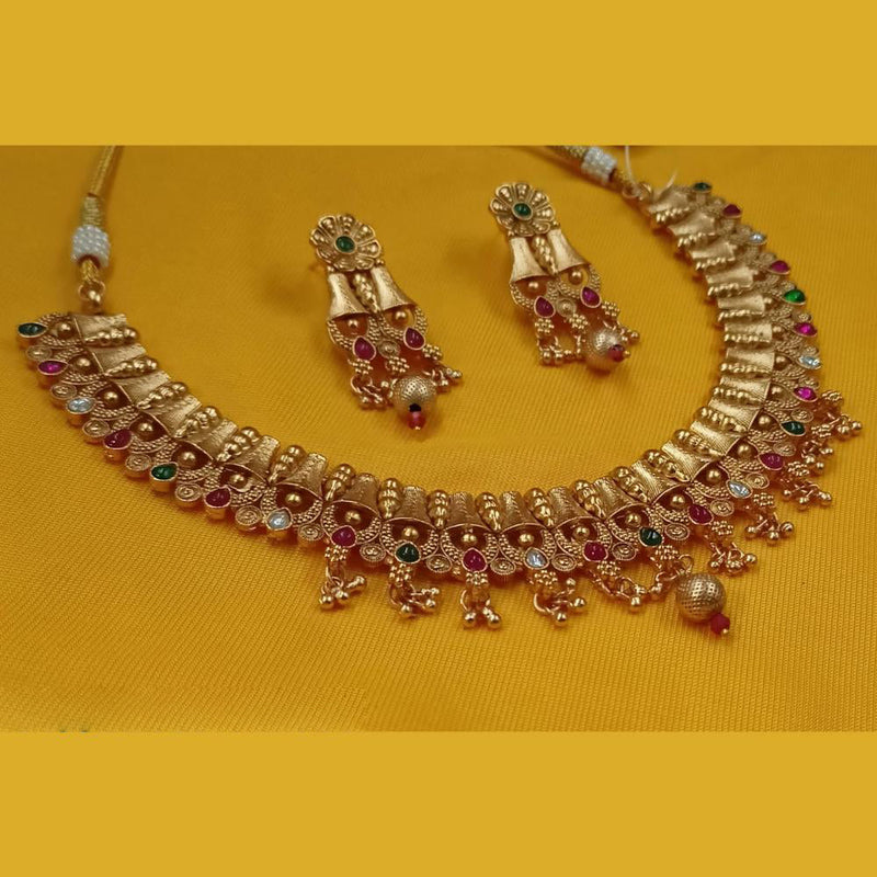 Padmawati Bangles Gold Plated Crystal Stone And Pearls Necklace Set