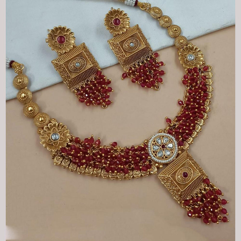 Padmawati Bangles Gold Plated Pota Stone And Pearls Necklace Set