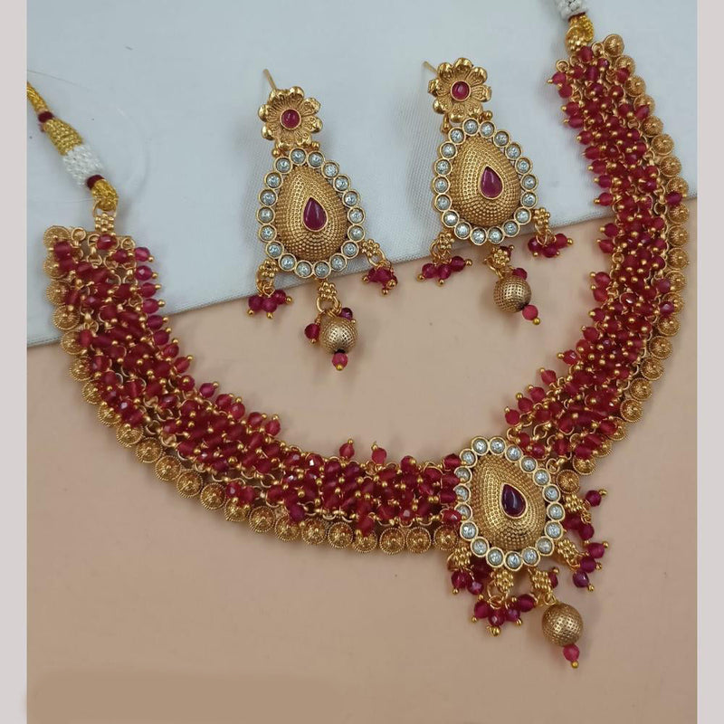 Padmawati Bangles Gold Plated Pota Stone And Pearls Necklace Set