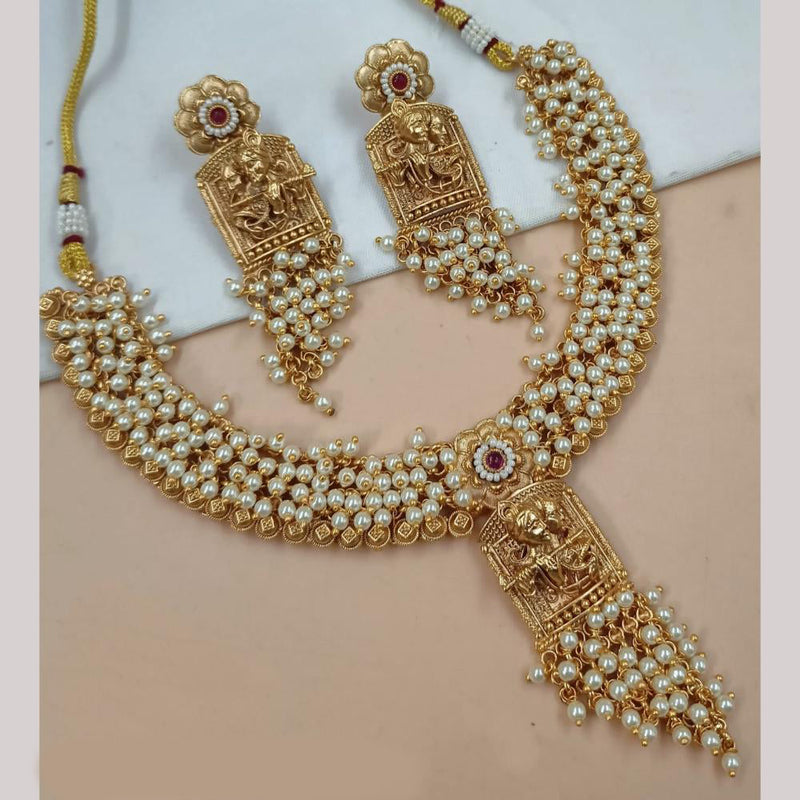 Padmawati Bangles Gold Plated Pota Stone And Pearls Necklace Set