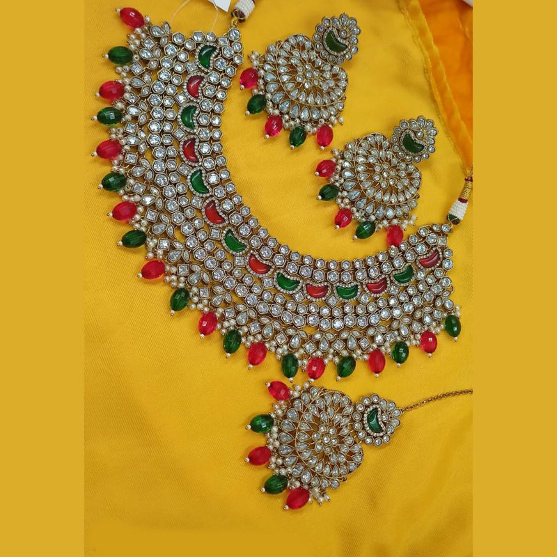 Padmawati Bangles Gold Plated Polki Kundan And Pearls Necklace Set