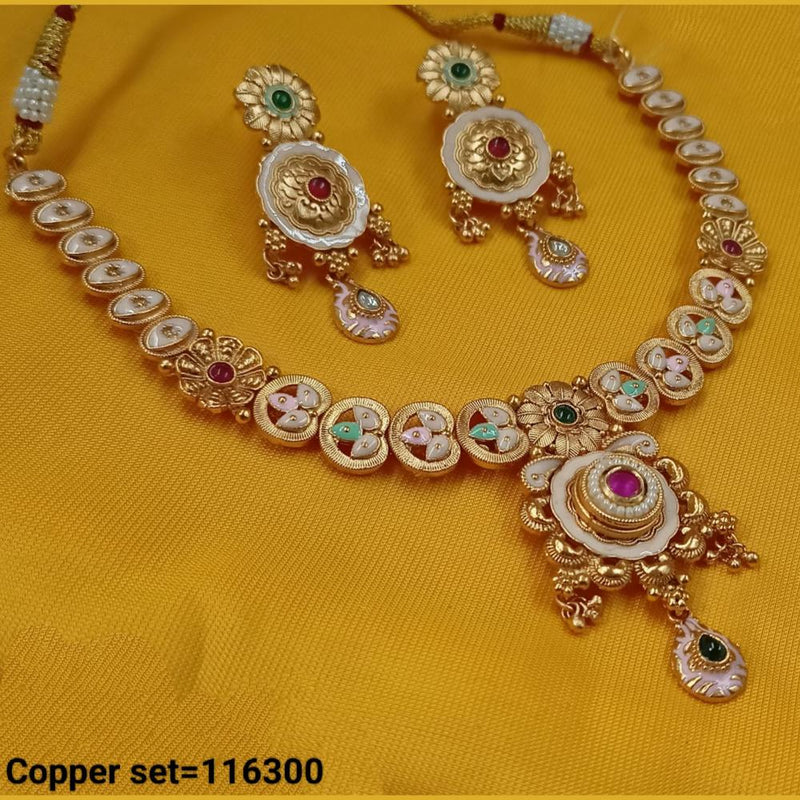 Padmawati Bangles Gold Plated Pota Stone And Pearls Meenakari Necklace Set