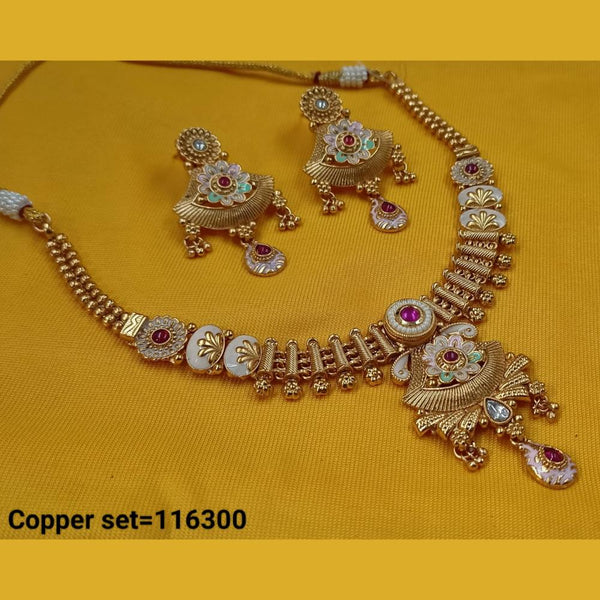 Padmawati Bangles Gold Plated Pota Stone And Pearls Meenakari Necklace Set