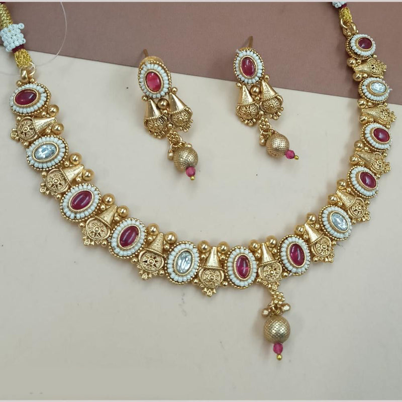 Padmawati Bangles Gold Plated Pota Stone And Pearls Necklace Set