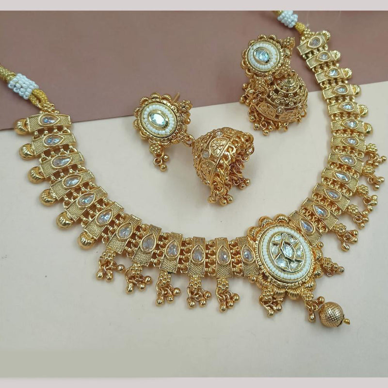 Padmawati Bangles Gold Plated Crystal Stone And Pearls Necklace Set