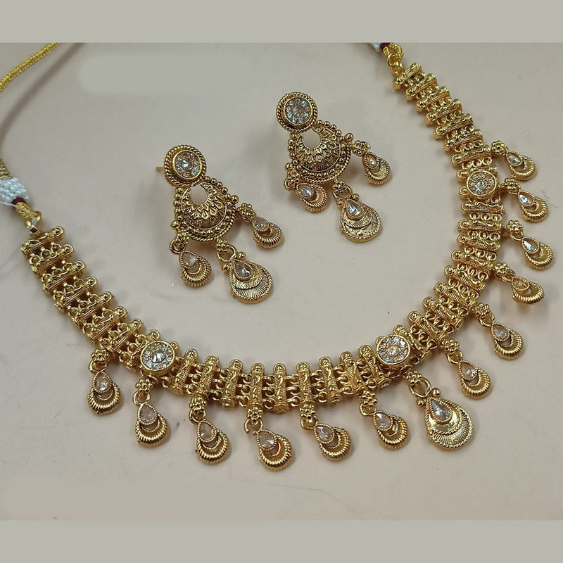 Padmawati Bangles Gold Plated Crystal Stone And Pearls Necklace Set