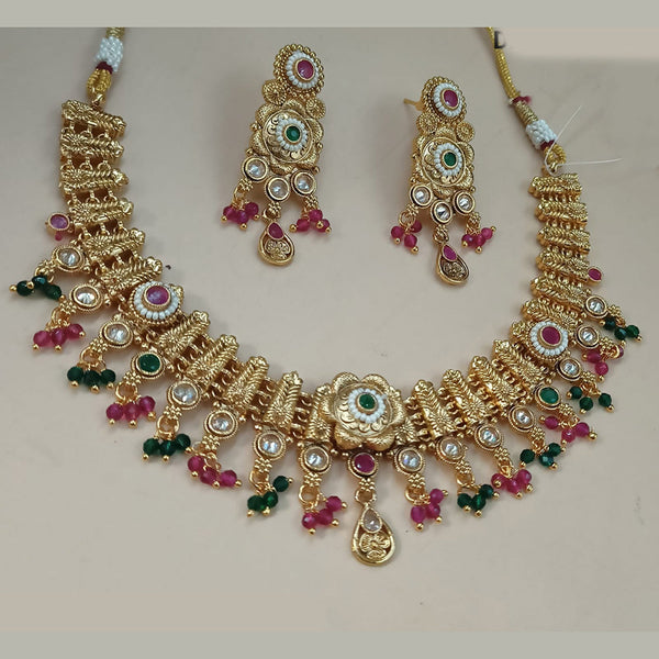 Padmawati Bangles Gold Plated Crystal Stone And Pearls Necklace Set