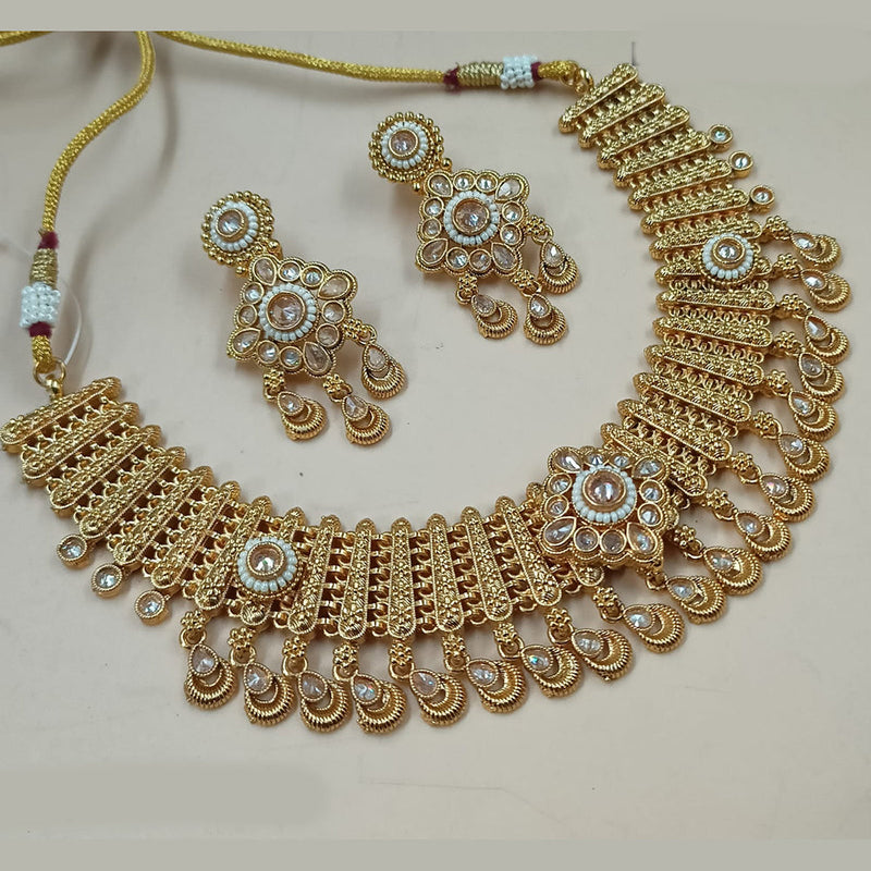 Padmawati Bangles Gold Plated Crystal Stone And Pearls Necklace Set