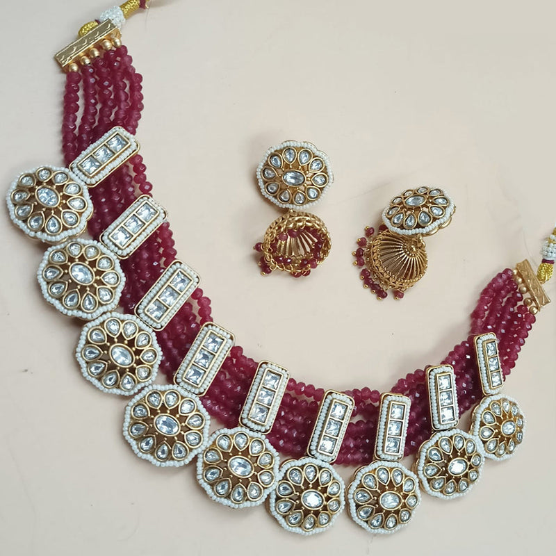 Padmawati Bangles Gold Plated Polki Kundan Stone And Pearls Necklace Set